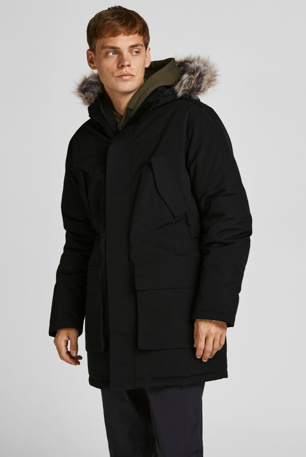 JACK&JONES - Parka Con Capucha Con Forro De Pelo Sintético