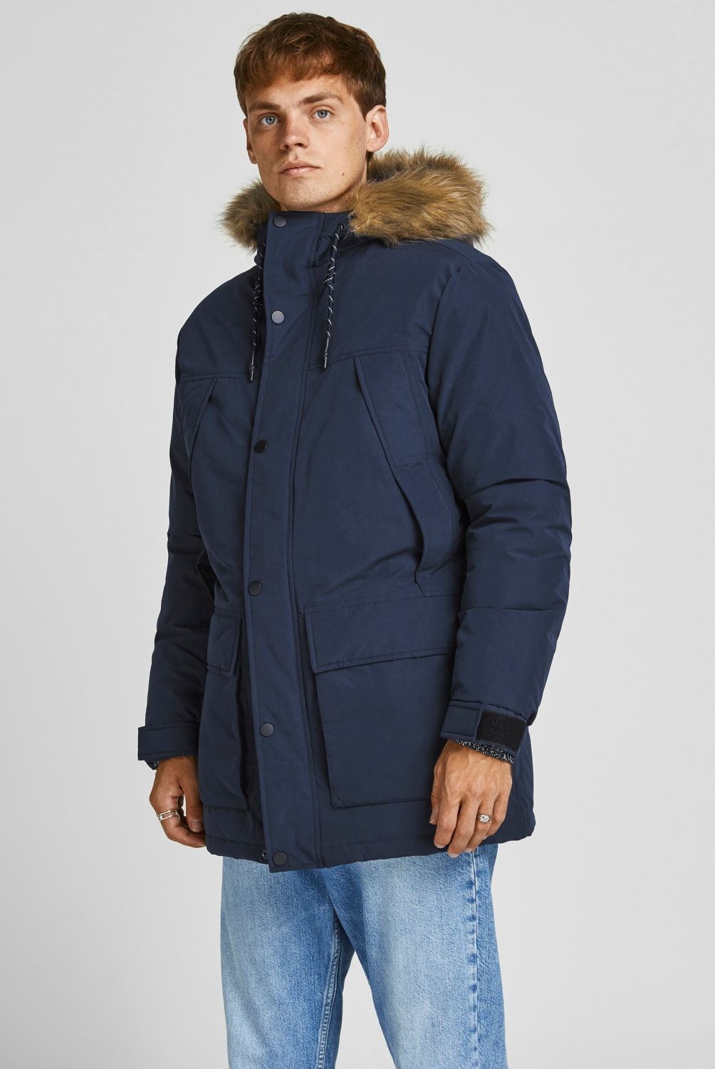 JACK&JONES - Parka Con Capucha Con Forro De Pelo Sintético