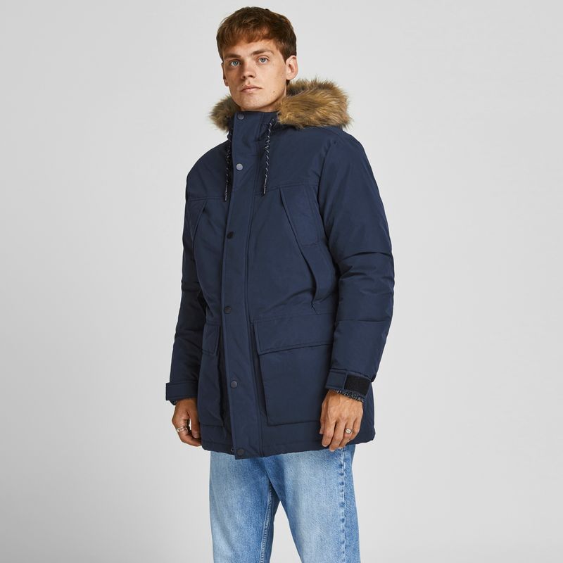 JACK&JONES - Parka Con Capucha Con Forro De Pelo Sintético
