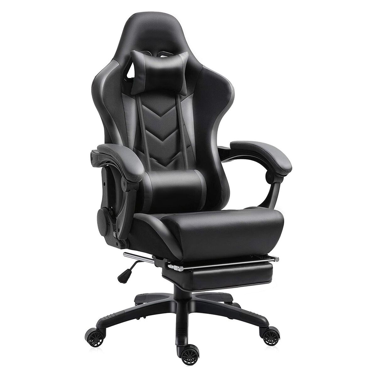 USA - Silla Gamer Oficina Ajustable con Reposapiés Negro