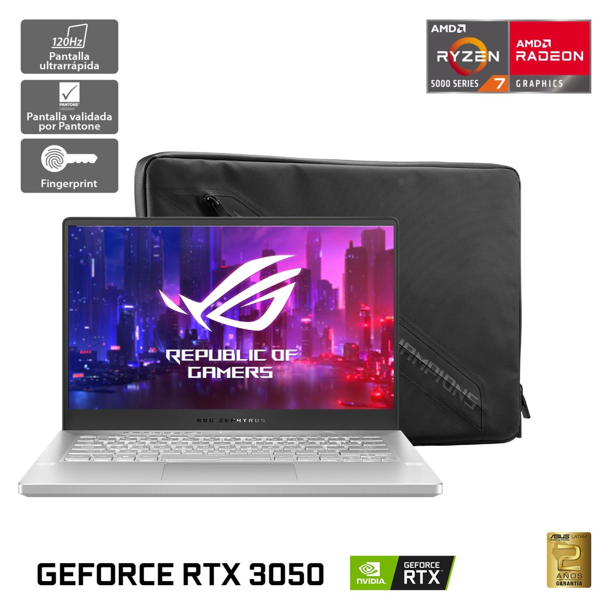 ASUS - Asus ROG Zephyrus G14 AMD Ryzen 7 NVIDIA GeForce RTX 3050 16GB RAM 512GB SSD 14" WQHD 120Hz