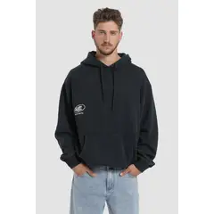 KAYA UNITE - Polerón Hoodie Oversize Diseño Respect Hombre - Negro