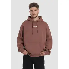 KAYA UNITE - Polerón Hoodie Oversize Diseño Graphic Hombre - Café
