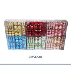 GENERICO - Set Adornos Navideños Surtidos - Rosado Q299