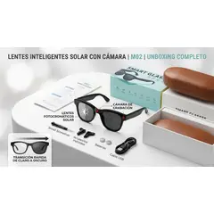 SMART - LENTES SOLARES INTELIGENTES GLASSES M02 ULTRA FOTOCROMATICO CON IA CÁMARA Y AUDIO ESTÉREO