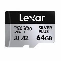 LEXAR - Tarjeta 64GB MicroSDXC SILVER PLUS UHS-I (205MB/s -100MB/s)