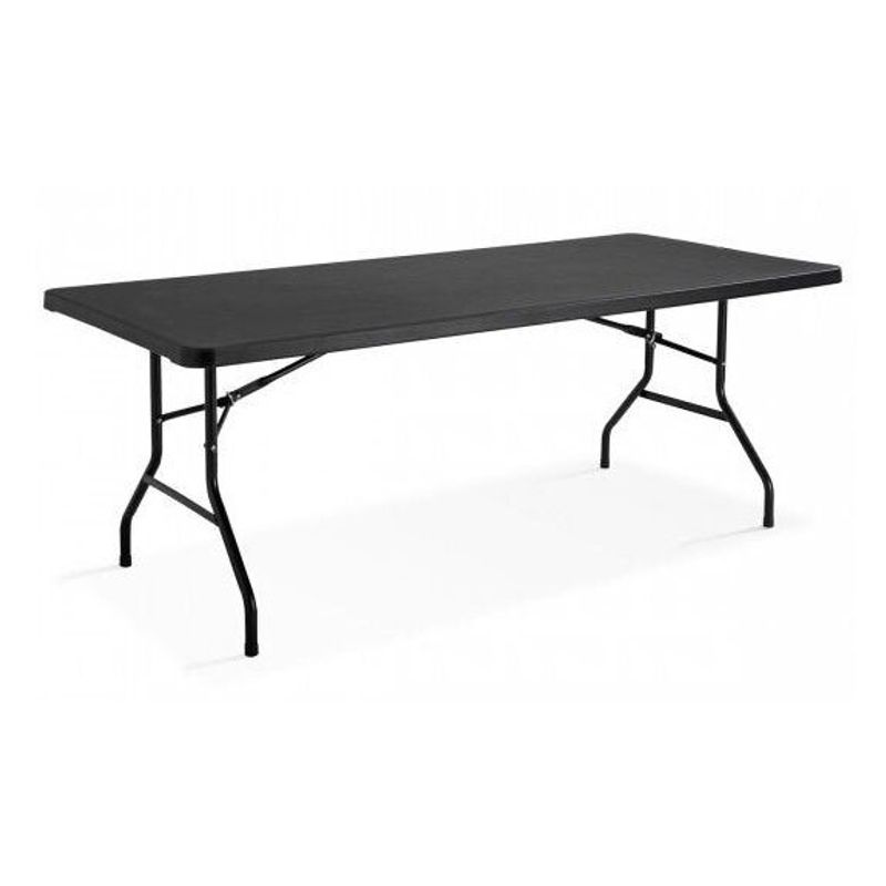 TOPDECO - Mesa Plegable Negra 180 Mts Tipo Maleta