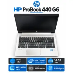 HP - Probook 440 G6 I7 16gb Ram 256gb Ssd Nvme 14