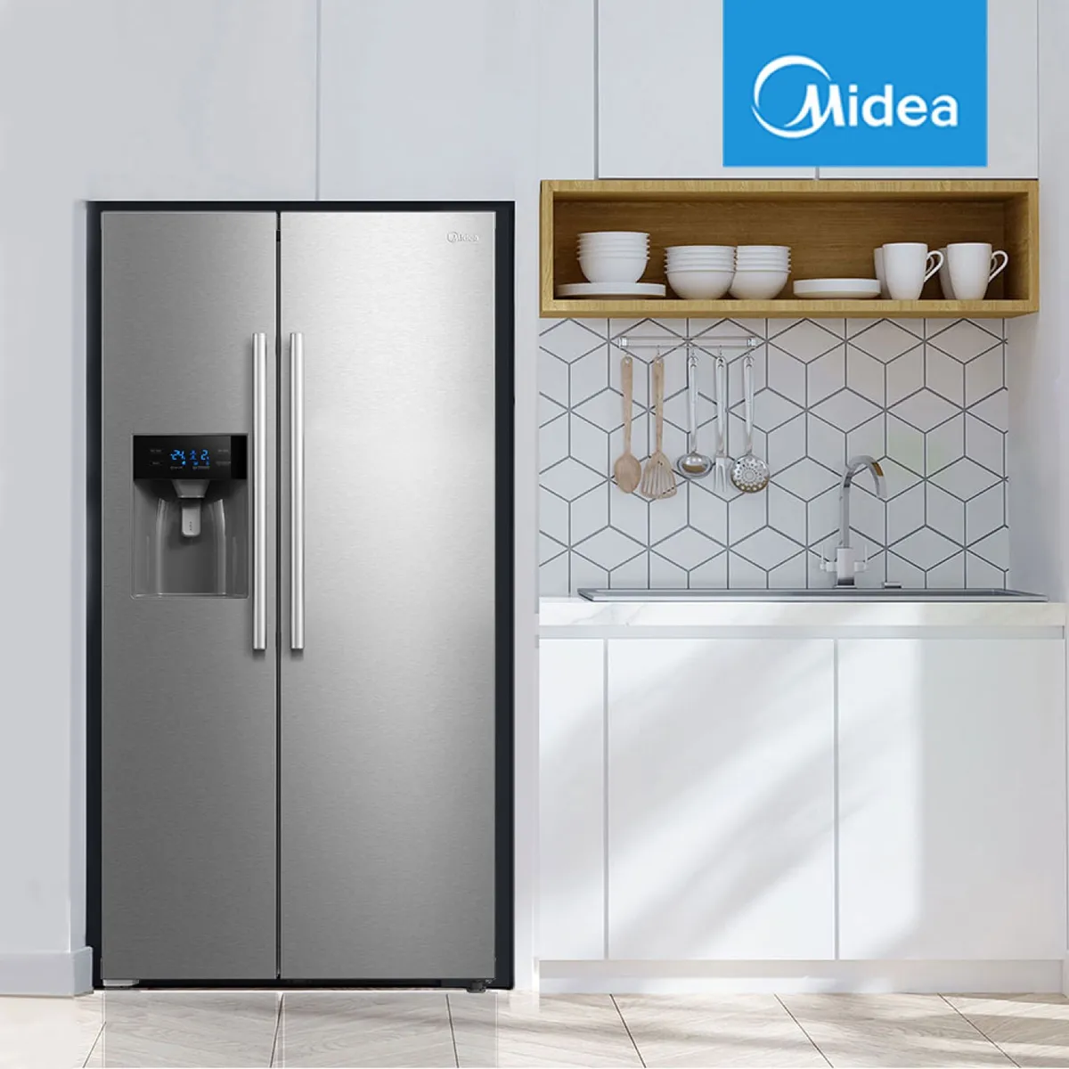 MIDEA - Refrigerador Side by Side 504 Litros No Frost MDRS681FGE02 Midea