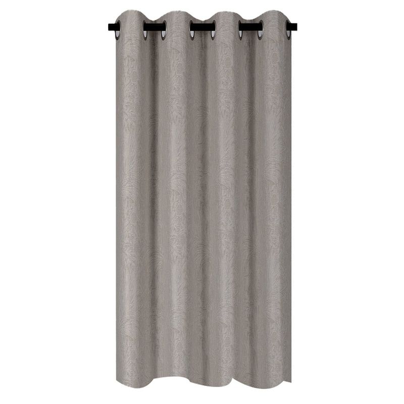 CLEMS CORTINAS - Cortina Black Jacquard Flores Café Claro 135X225