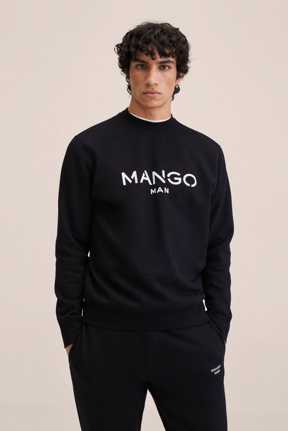 MANGO MAN - Mango Man Poleron Algodón Logo Hombre