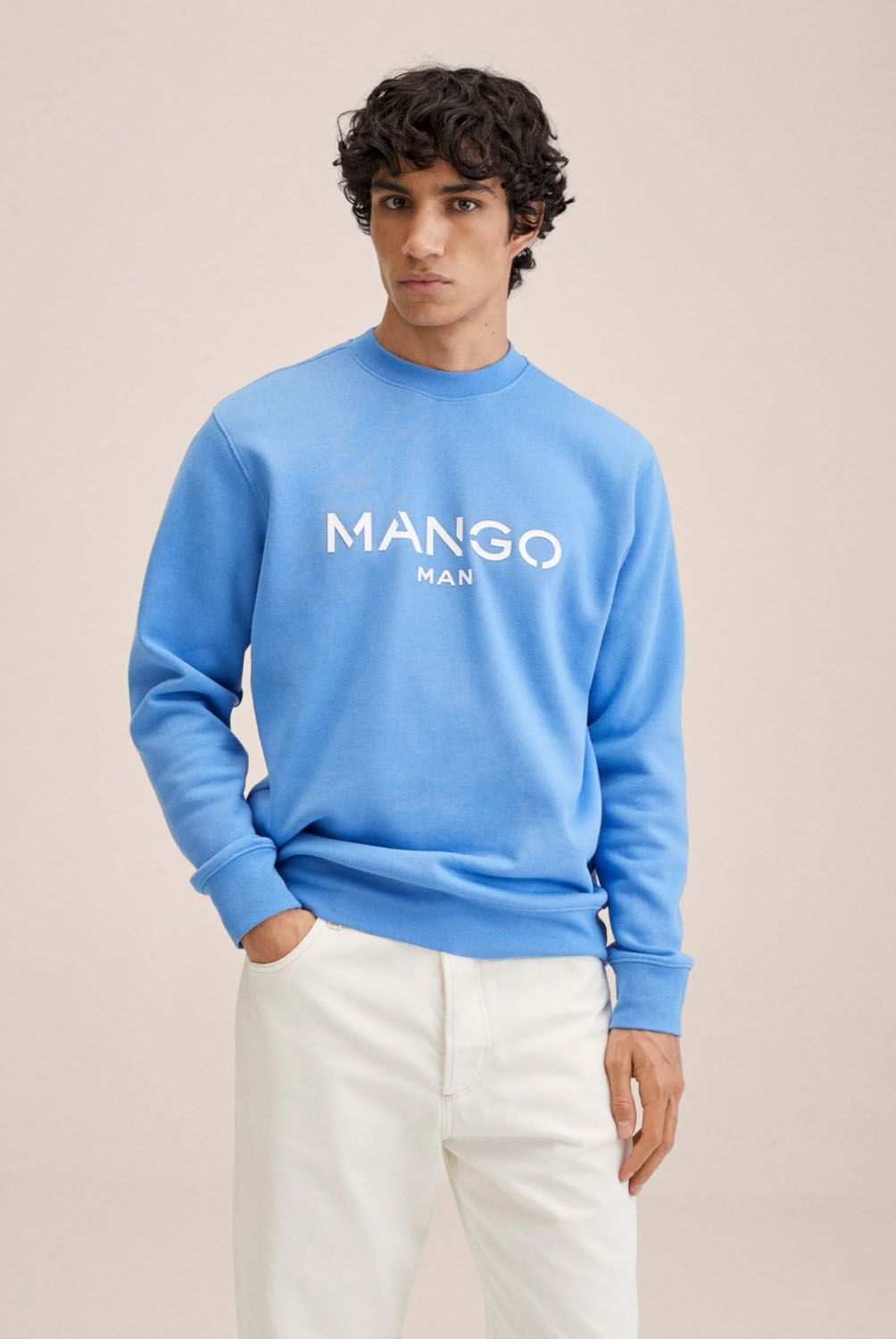 MANGO MAN - Mango Man Poleron Algodón Logo Hombre