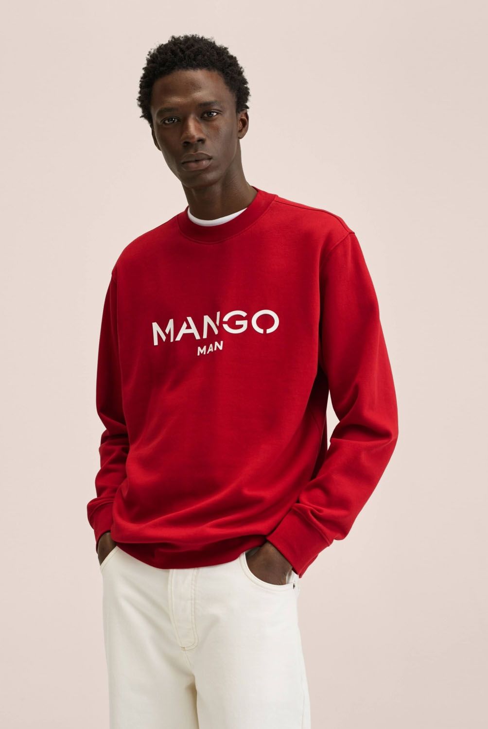 MANGO MAN - Mango Man Poleron Algodón Logo Hombre