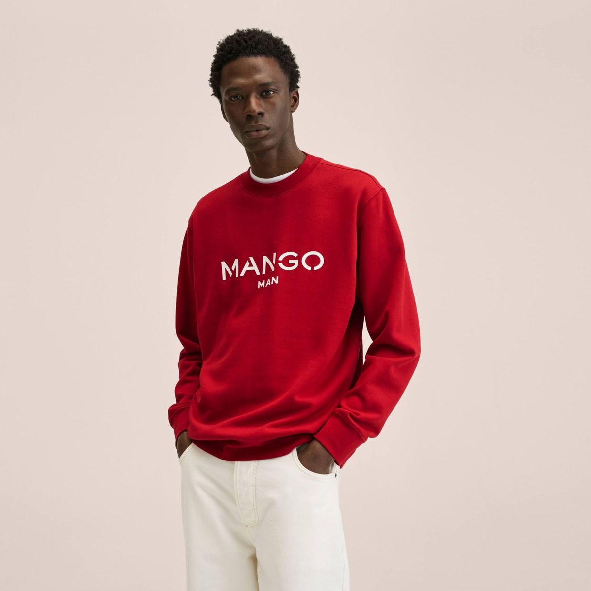 MANGO MAN - Mango Man Poleron Algodón Logo Hombre