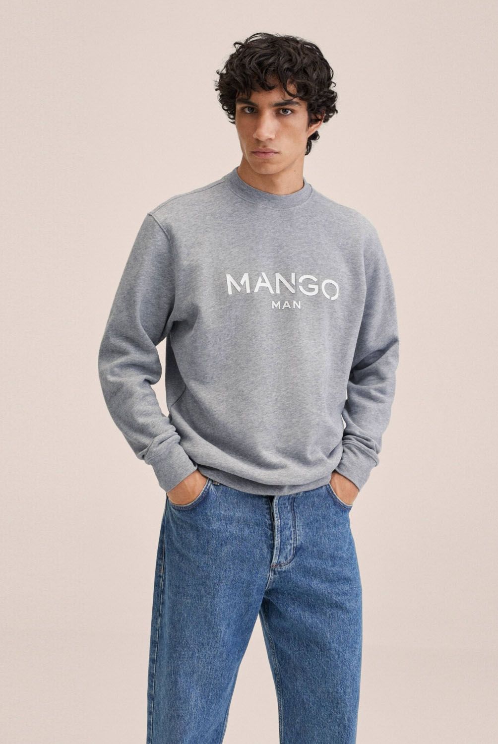 MANGO MAN - Mango Man Poleron Algodón Logo Hombre