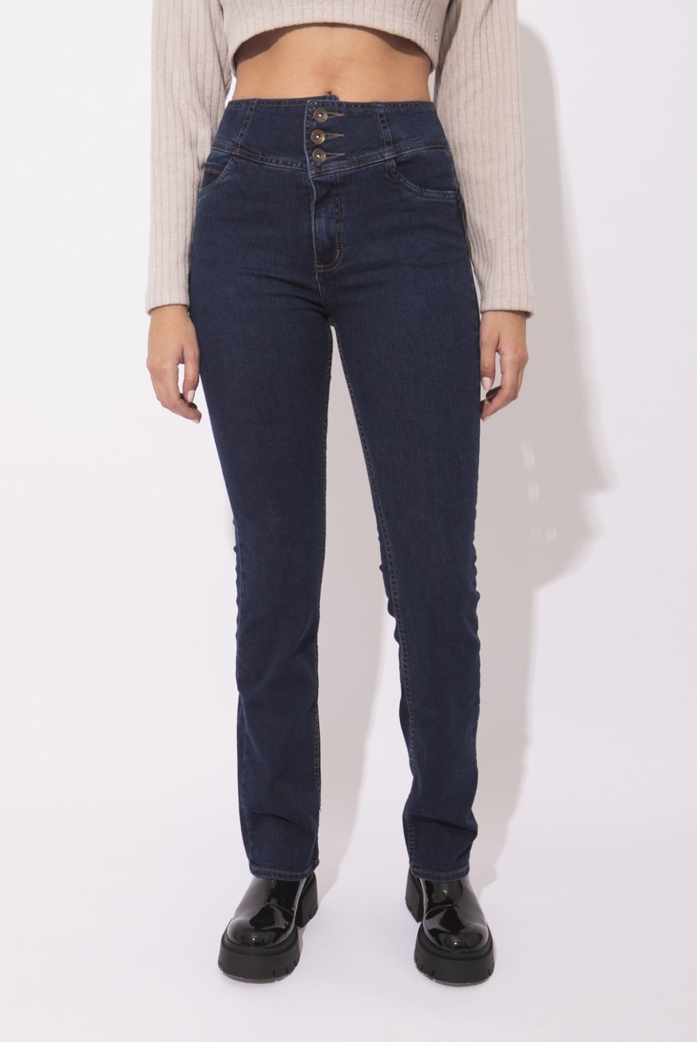 EFESIS - Jeans Recto Tiro Alto Mujer Efesis