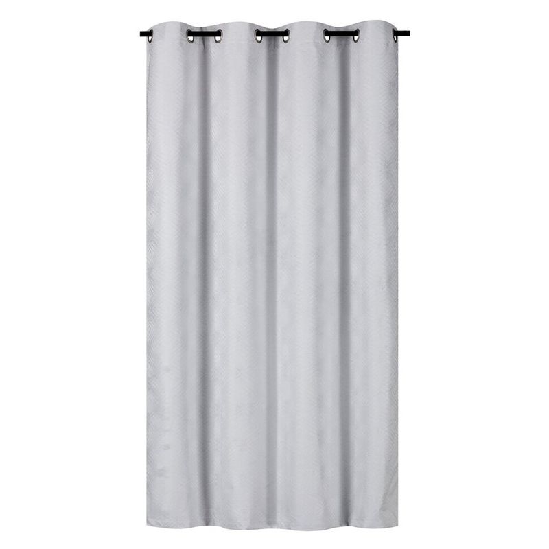 CLEMS CORTINAS - Cortina Black Jacquard Geométrico Blanco 135X225Cm