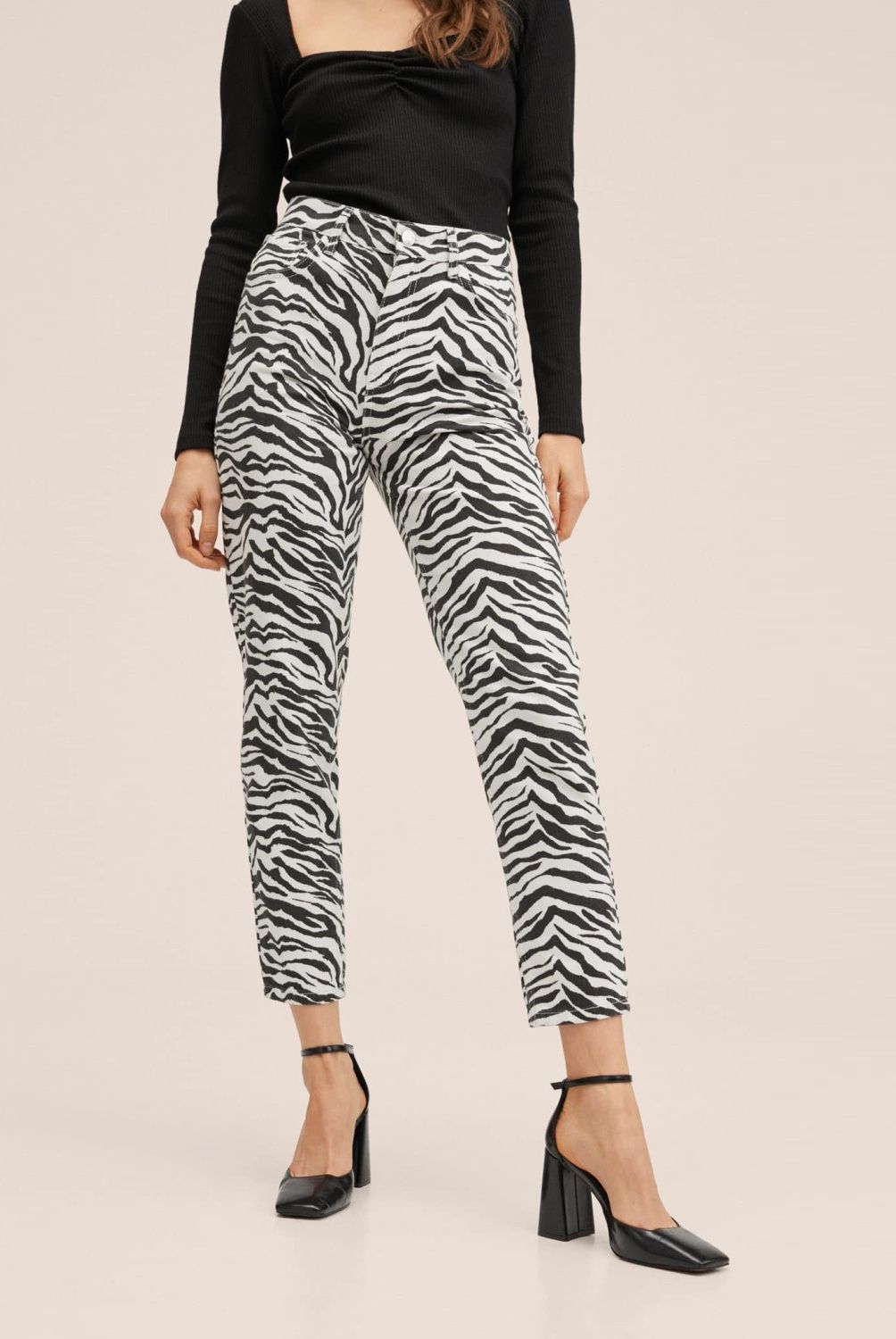 MANGO - Jeans Mom Zebra Mujer Mango