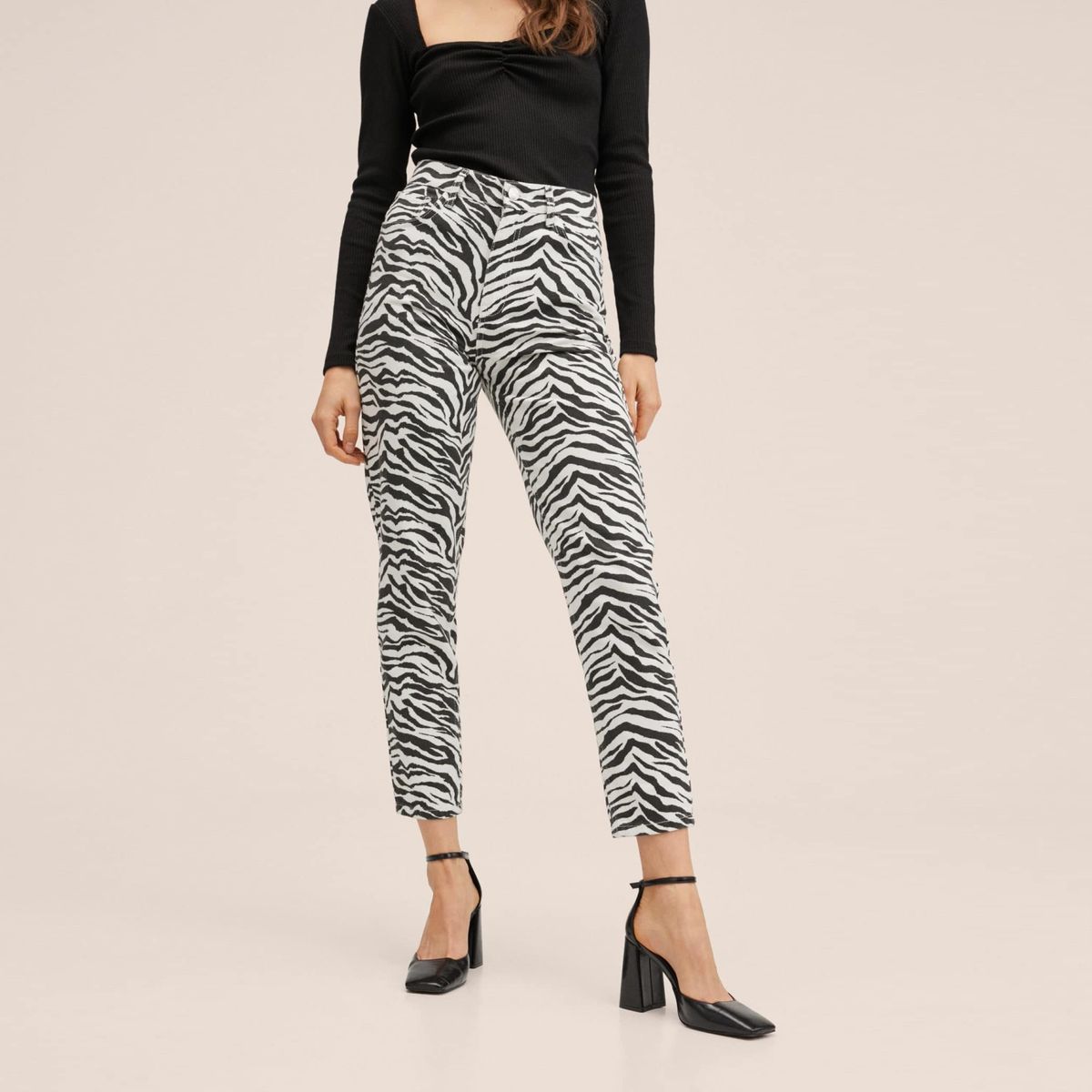 MANGO - Jeans Mom Zebra Mujer Mango