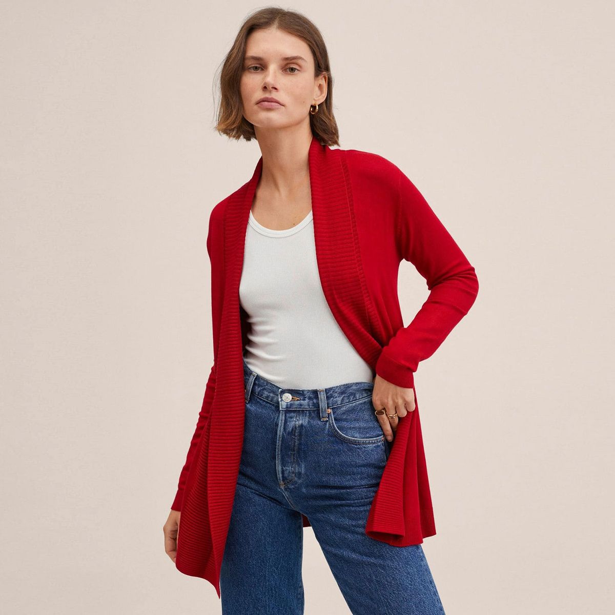 MANGO - Cárdigan Punto Fino Mujer Mango