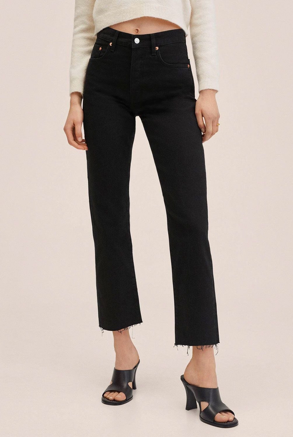 MANGO - Jeans Recto Havana Tiro Alto Mujer Mango