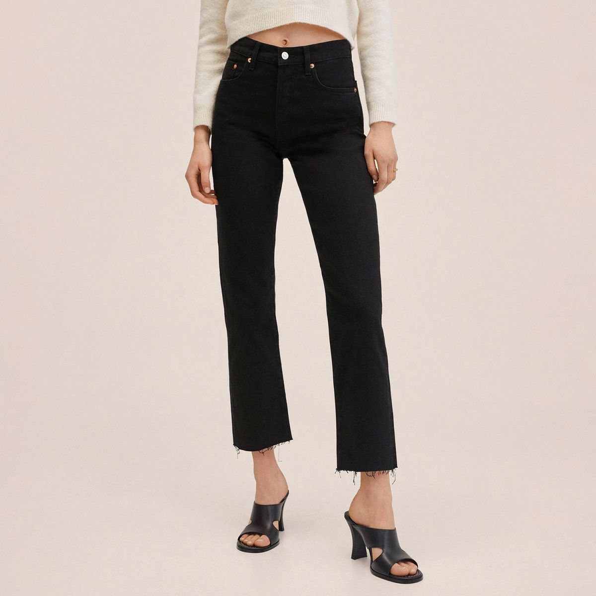 MANGO - Jeans Recto Havana Tiro Alto Mujer Mango