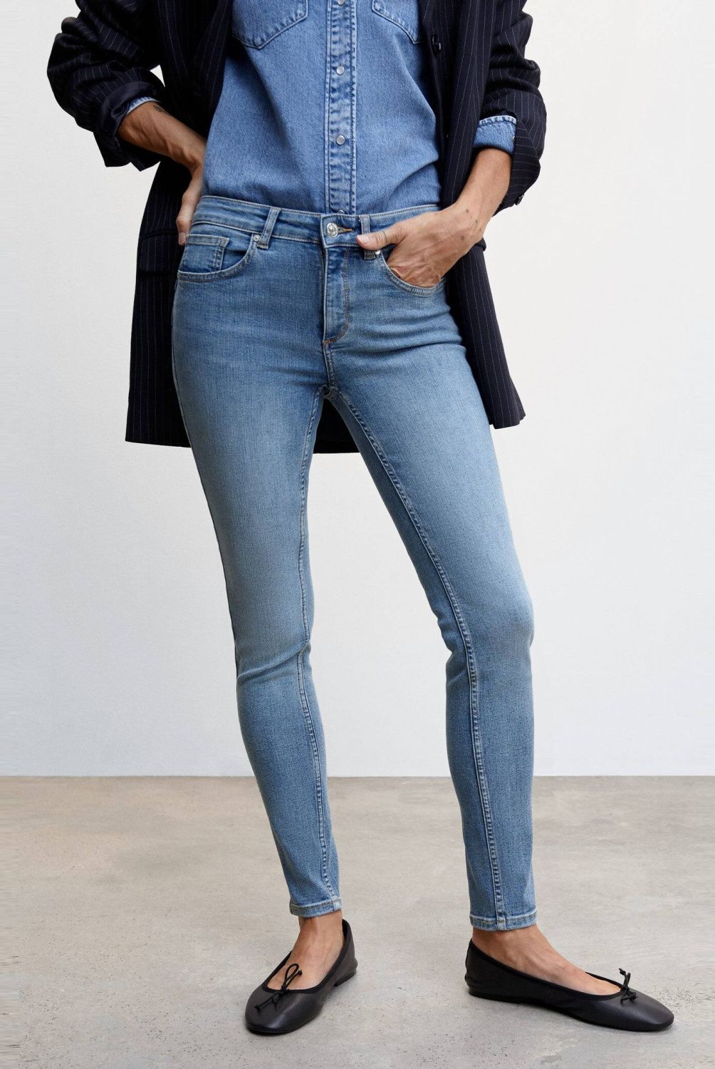 MANGO - Jeans Skinny Pushup Tiro Bajo Mujer Mango