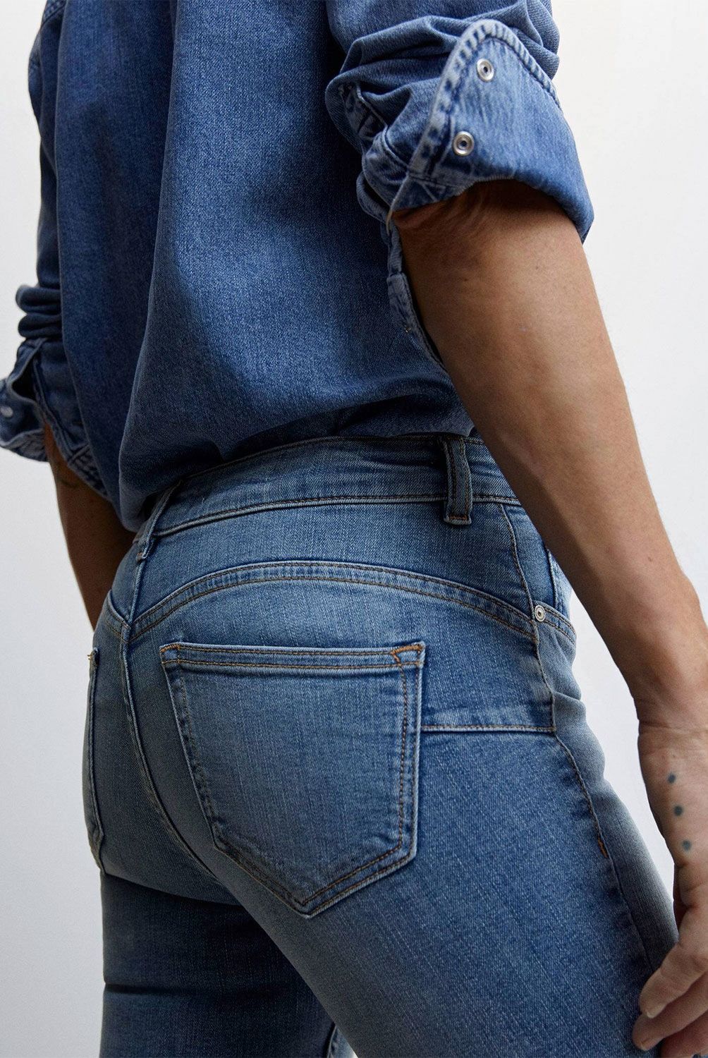 MANGO - Jeans Skinny Pushup Tiro Bajo Mujer Mango