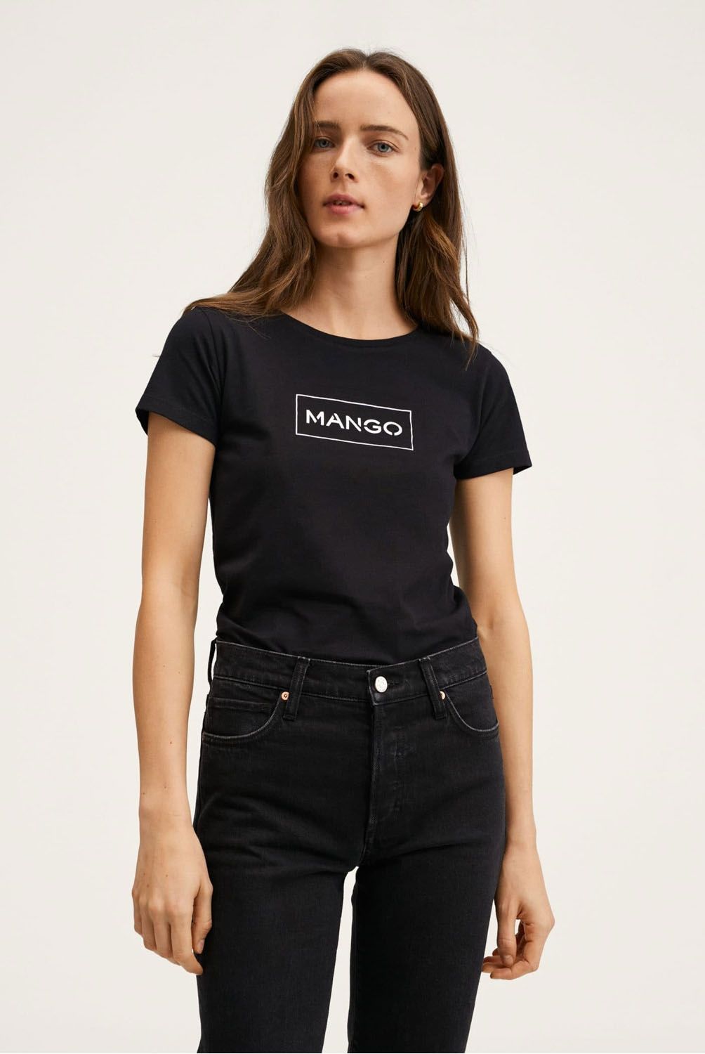 MANGO - Mango Polera Algodón Rayas Pstmango Mujer
