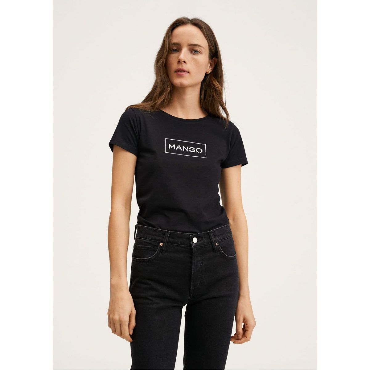 MANGO - Mango Polera Algodón Rayas Pstmango Mujer