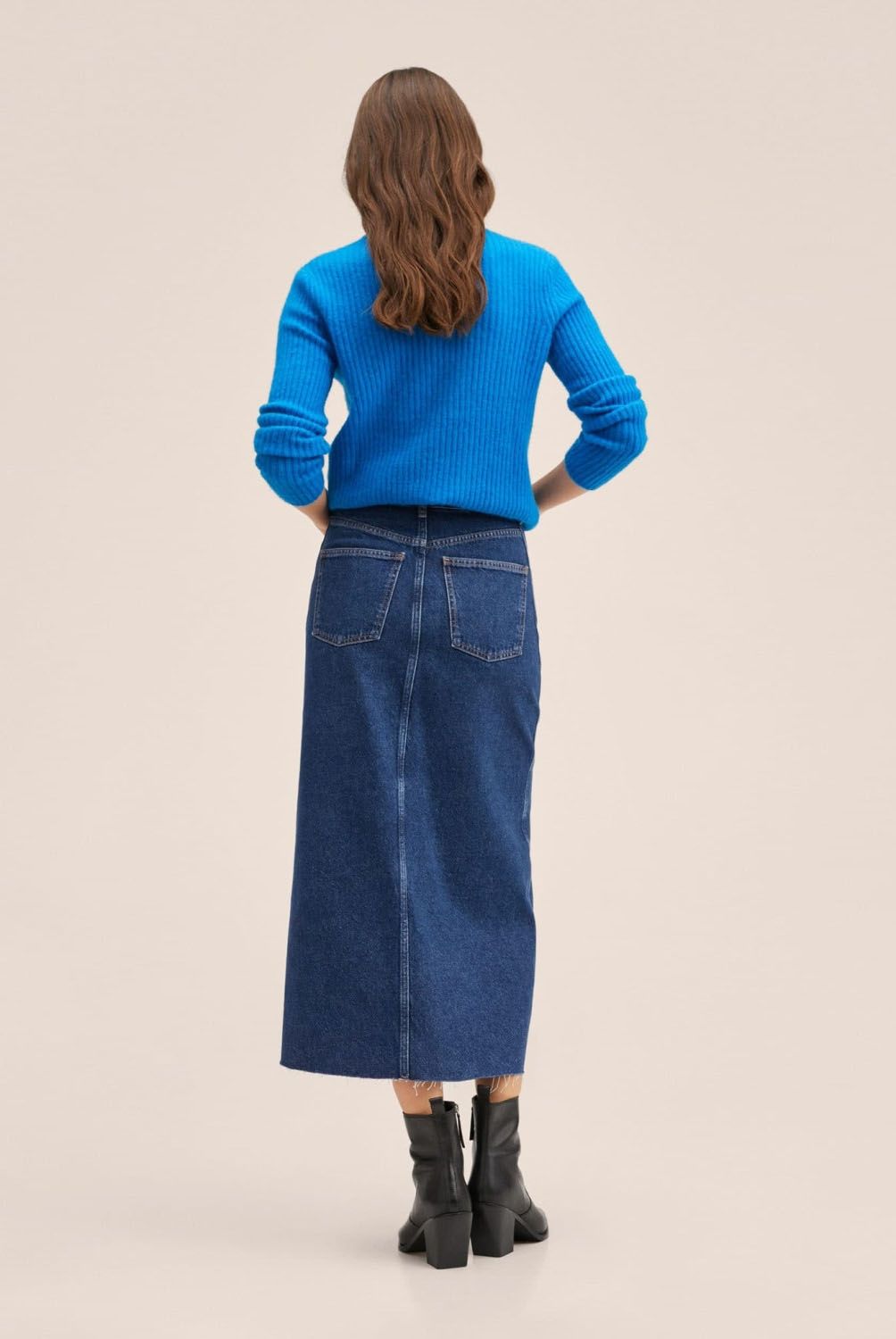 Mango - Mango Falda Denim Abertura Scarlet Mujer