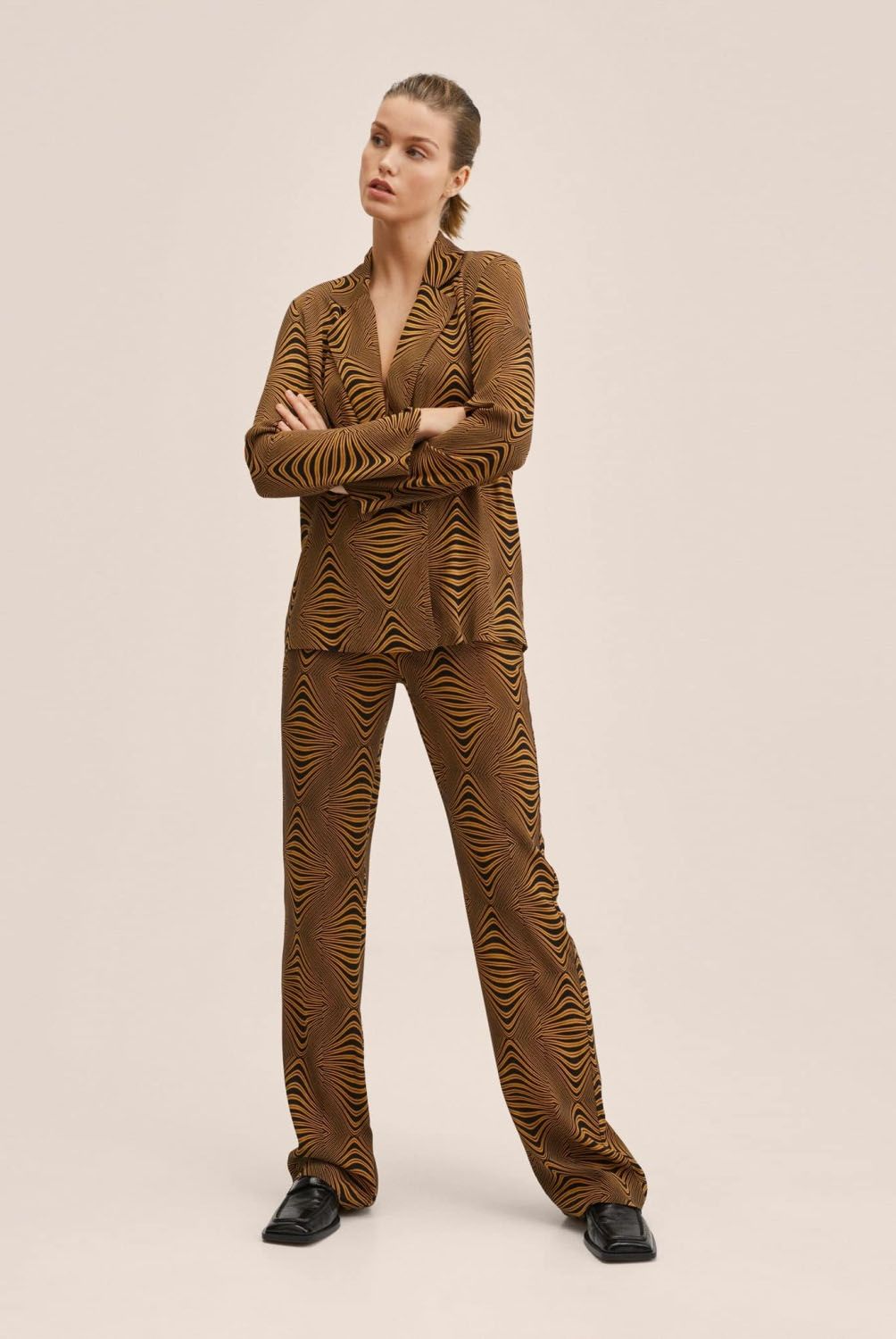Mango - Mango Pantalón Estampado Retro Leona Mujer
