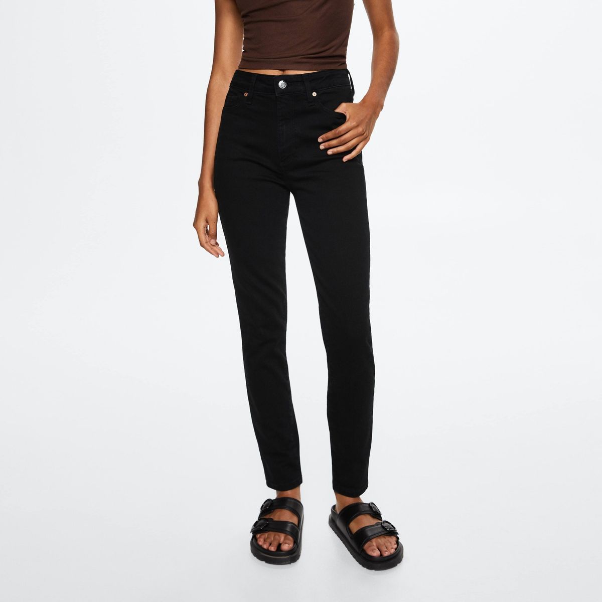 MANGO - Jeans Skinny Anne Tiro Alto Mujer Mango