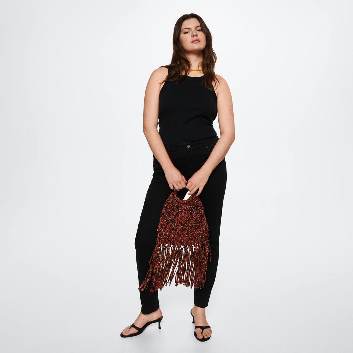 MANGO - Jeans Skinny Anne Tiro Alto Mujer Mango