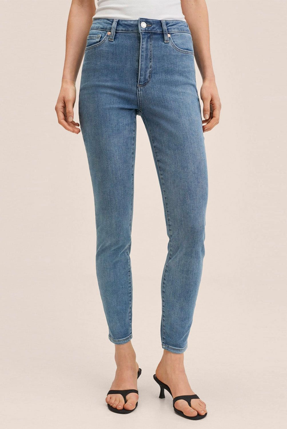 MANGO - Jeans Skinny Anne Tiro Alto Mujer Mango