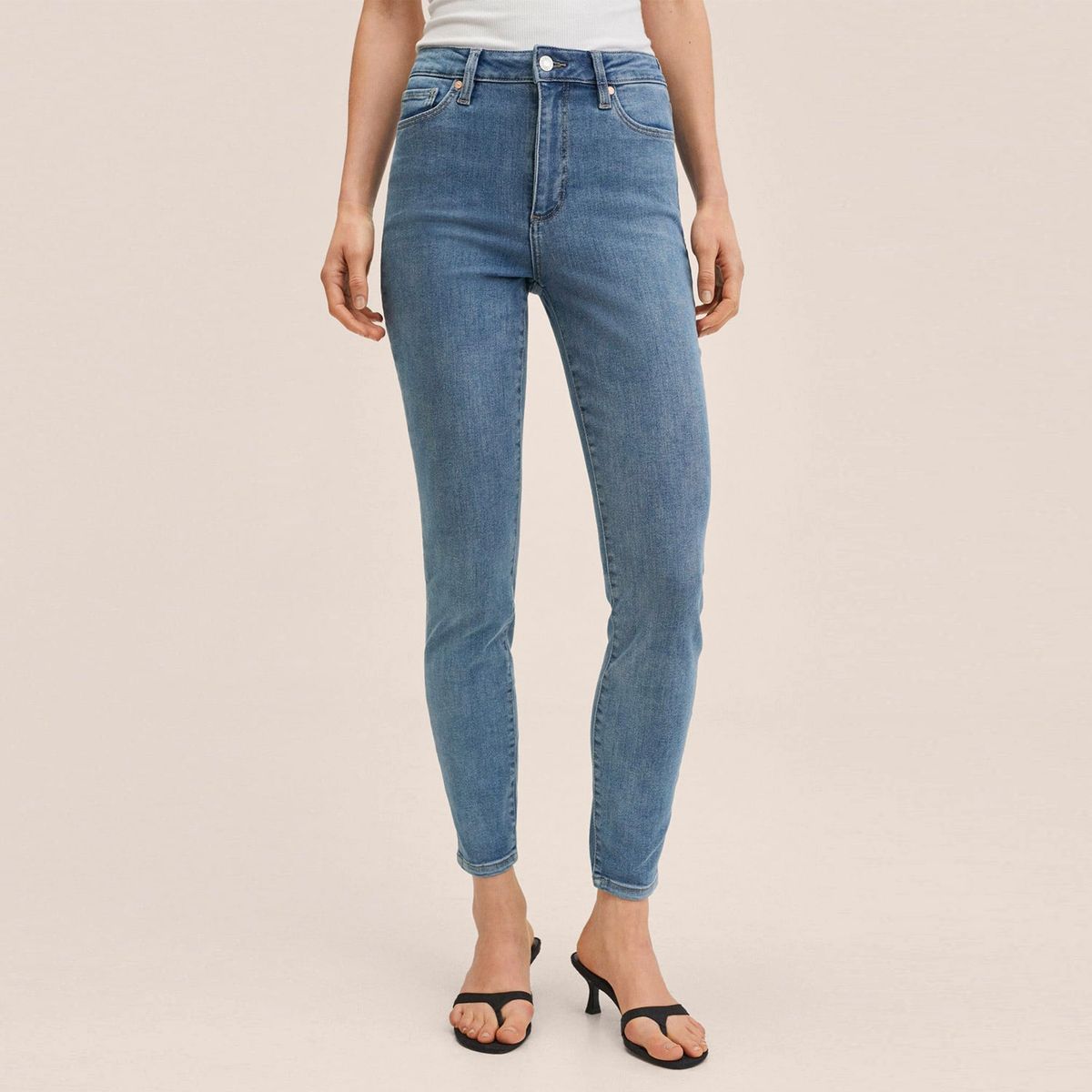 MANGO - Jeans Skinny Anne Tiro Alto Mujer Mango