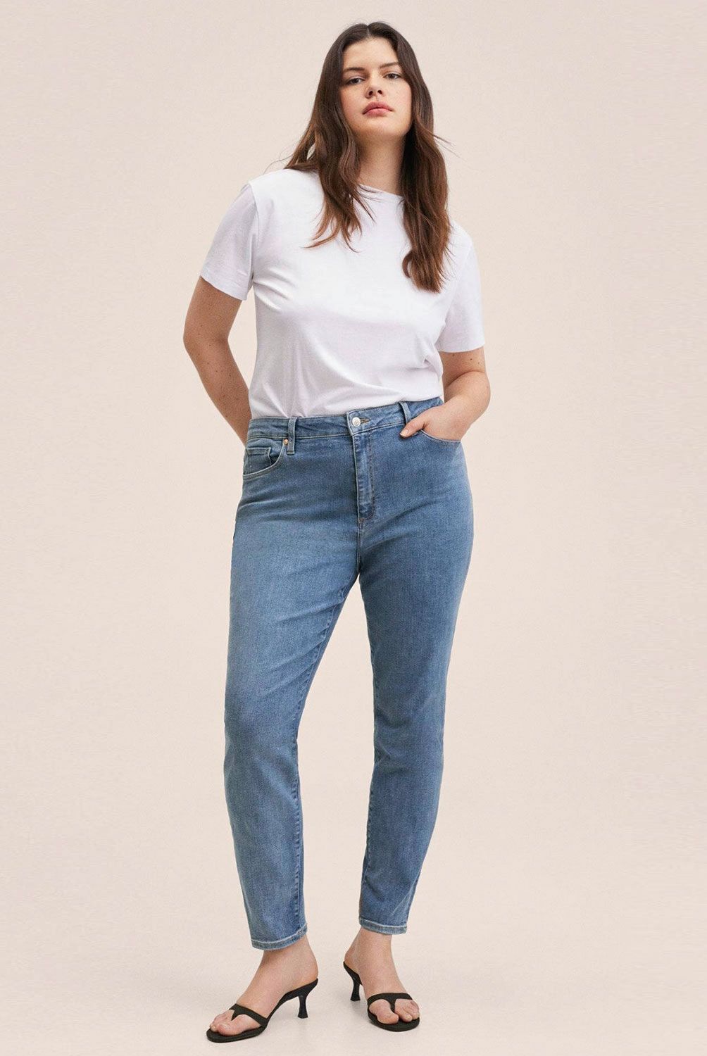 MANGO - Jeans Skinny Anne Tiro Alto Mujer Mango