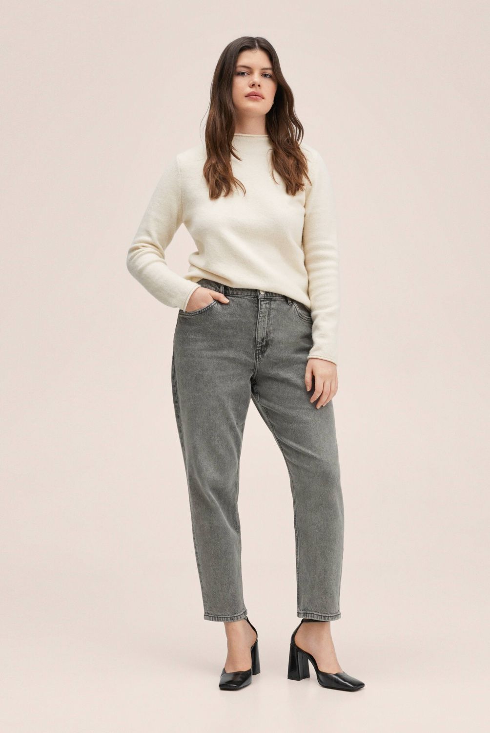 MANGO - Jeans Mom Newmom Tiro Alto Mujer Mango