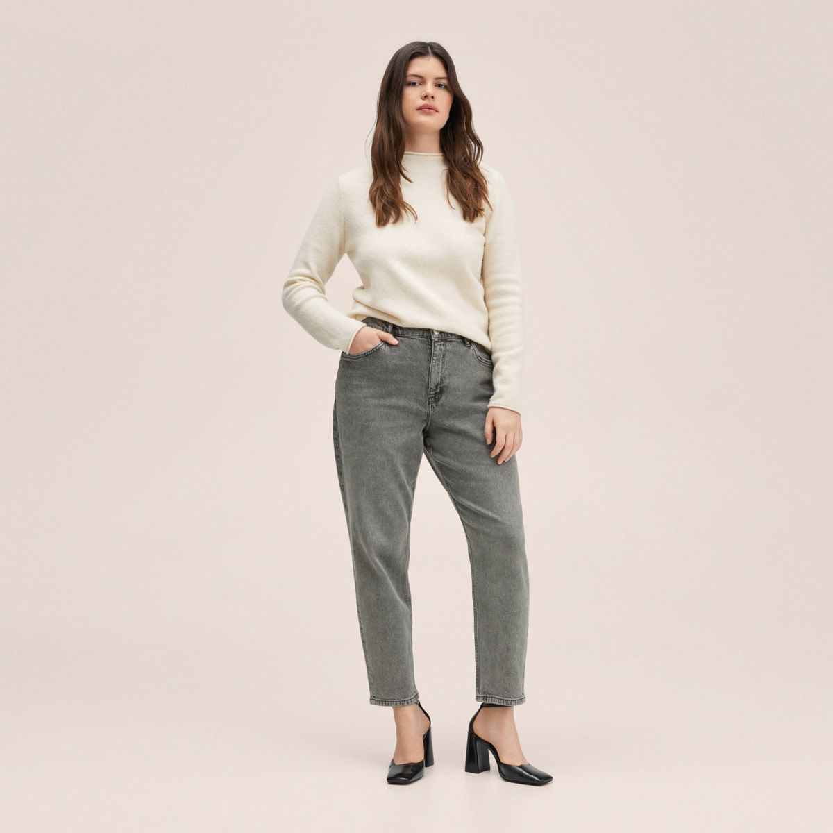 MANGO - Jeans Mom Newmom Tiro Alto Mujer Mango