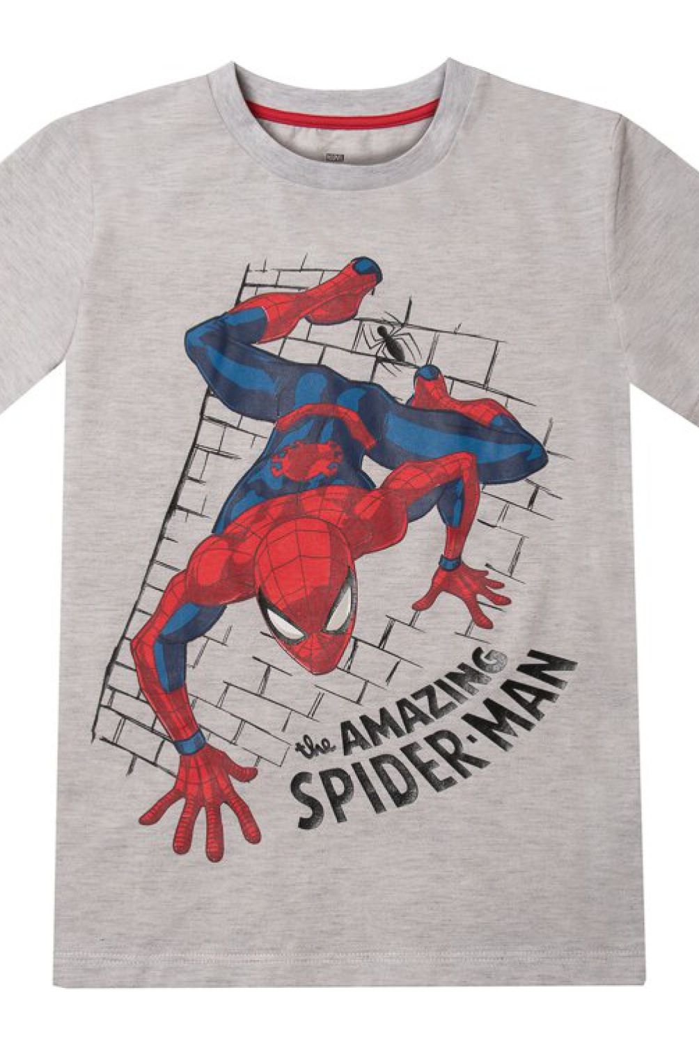 MARVEL - Polera Niño Spiderweb Gris Spiderman