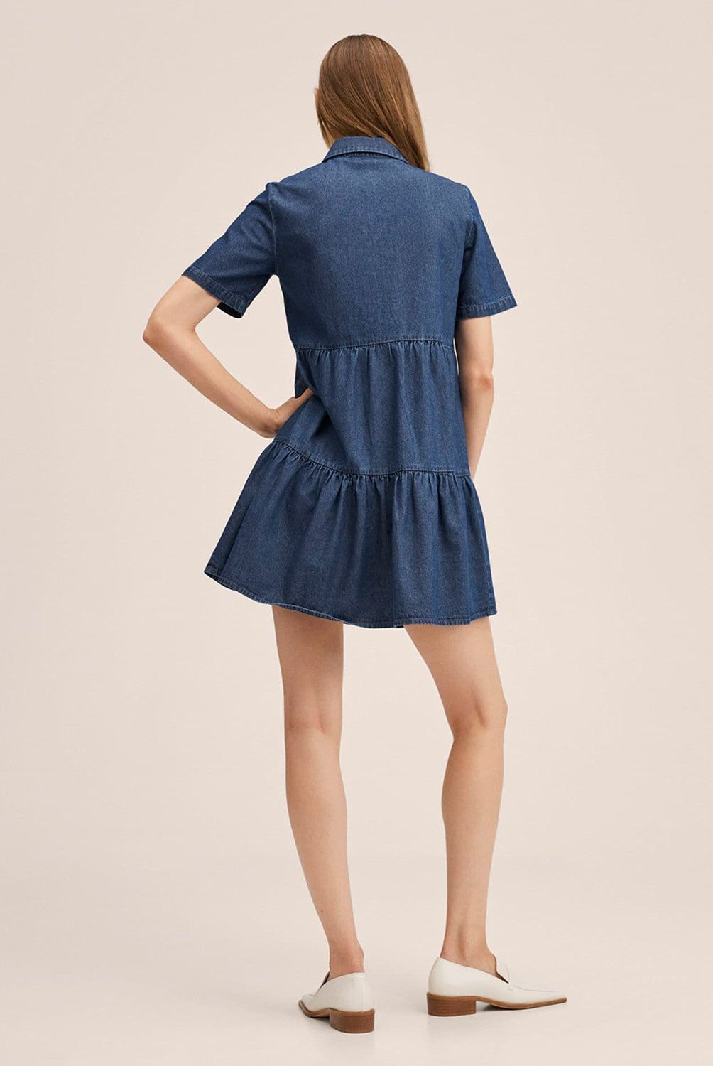 MANGO - Mango Vestido Denim Volantes Bloom-H Mujer