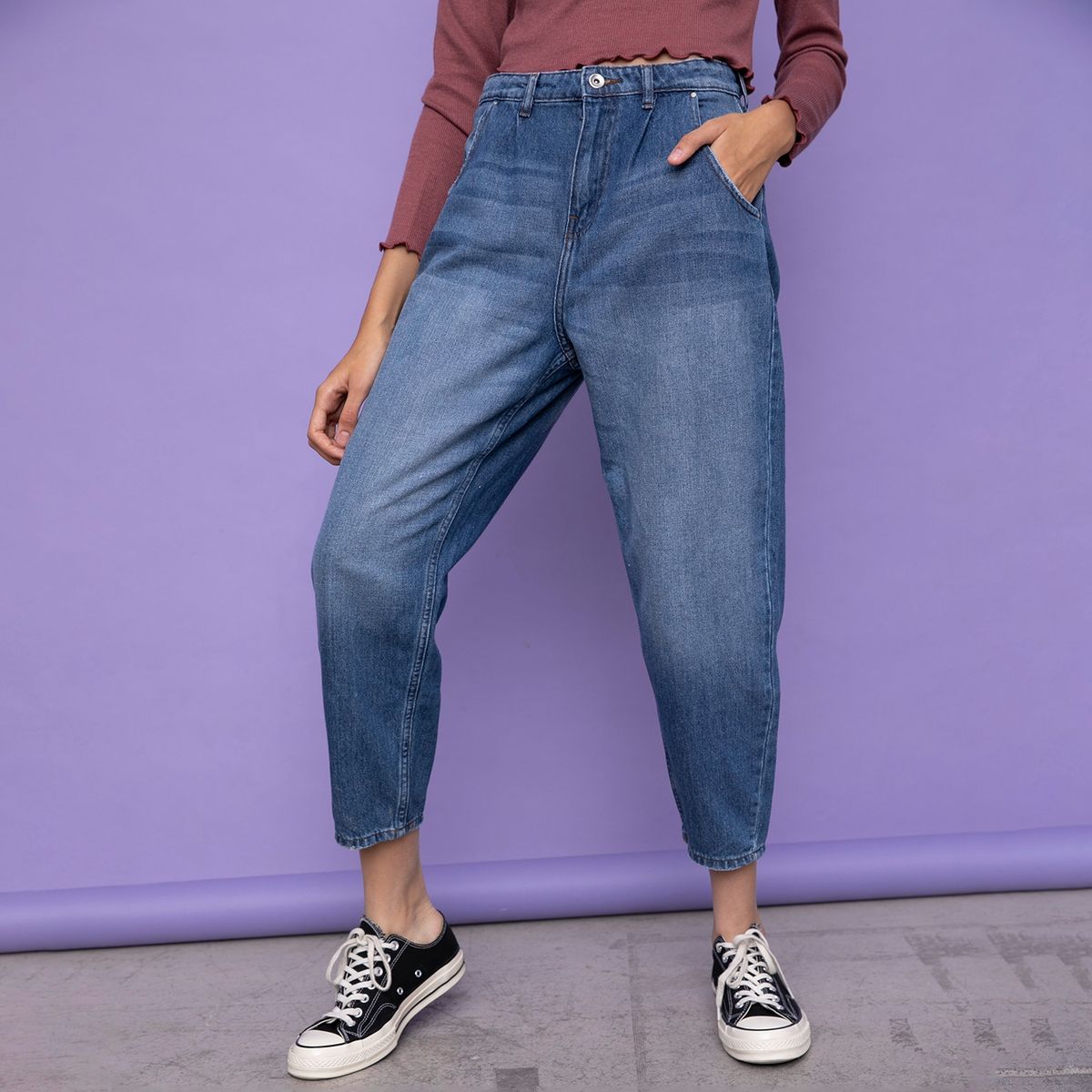 ONLY - Jeans Mom Tiro Alto Mujer Only