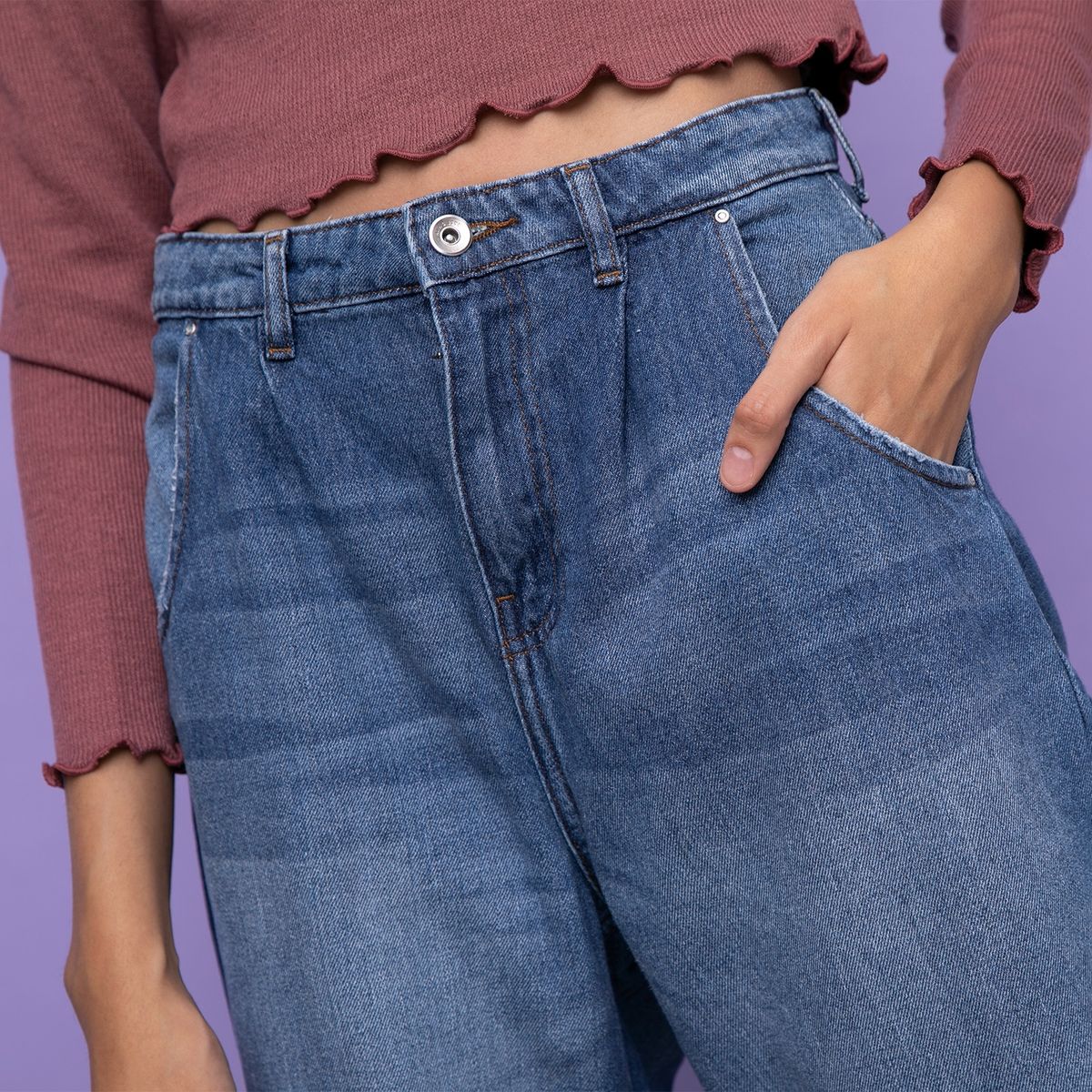 ONLY - Jeans Mom Tiro Alto Mujer Only