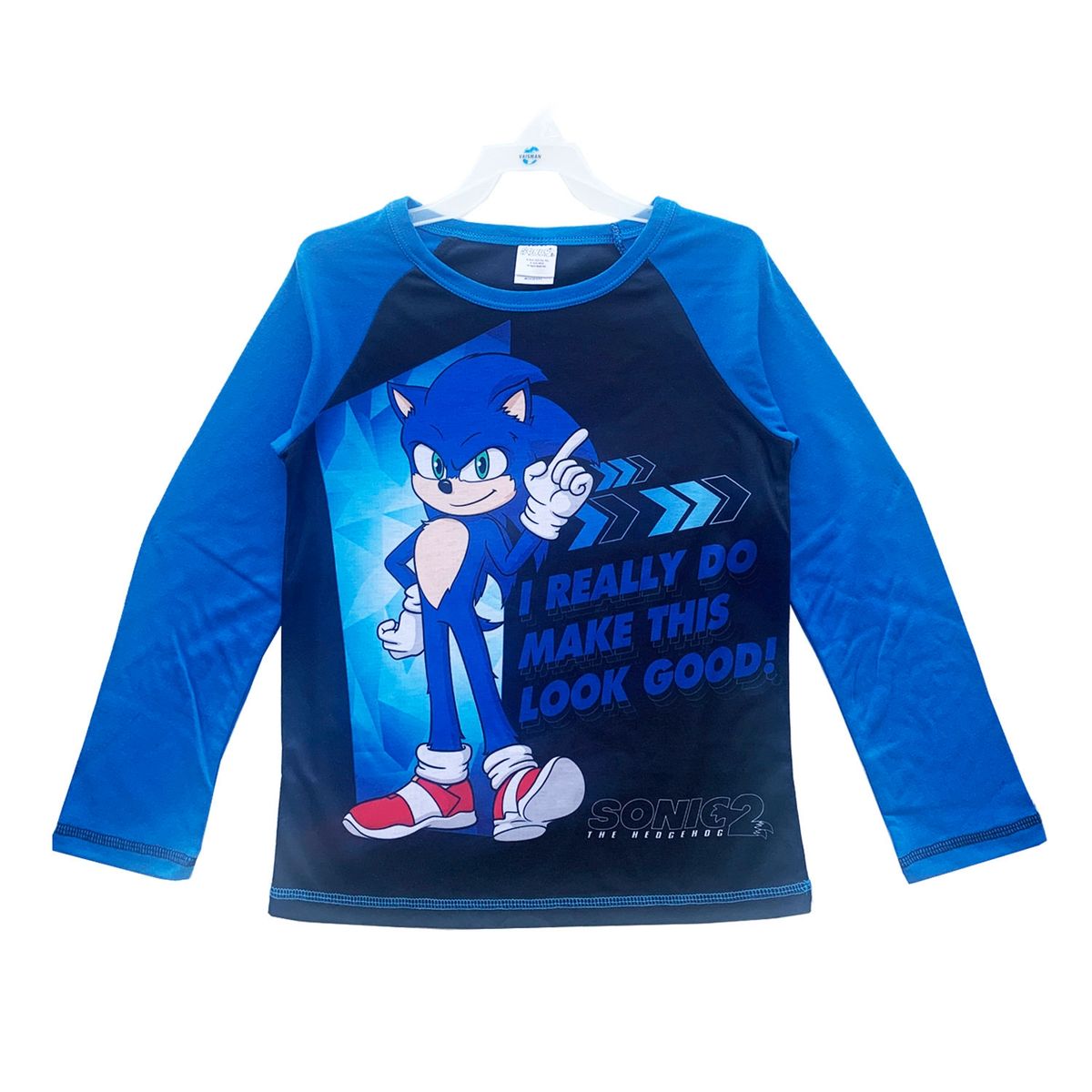 SONIC - Polera Manga Larga Negra Niño Sonic