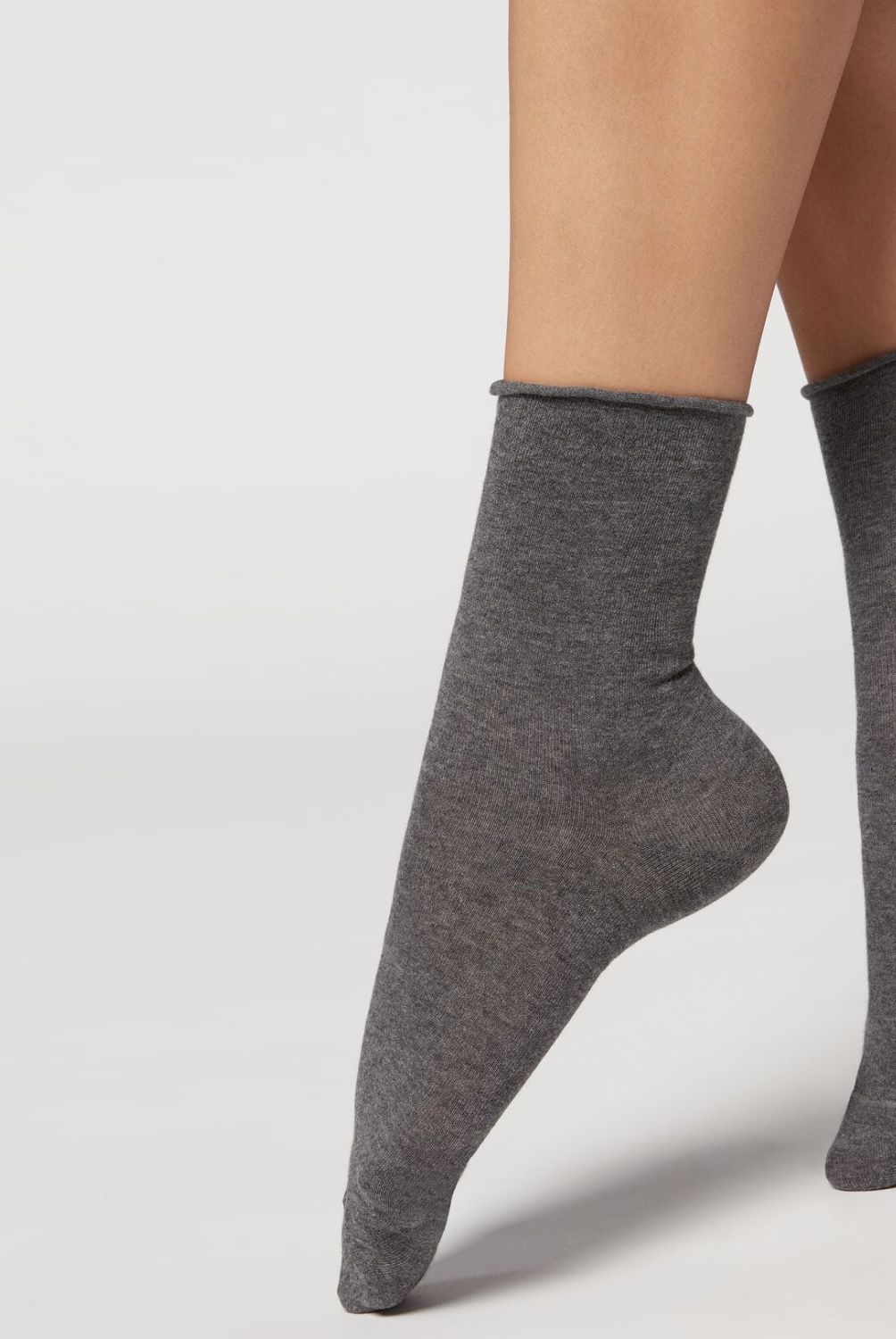 CALZEDONIA - Calcetines Cortos de Algodón Sin Puños Mujer Calzedonia