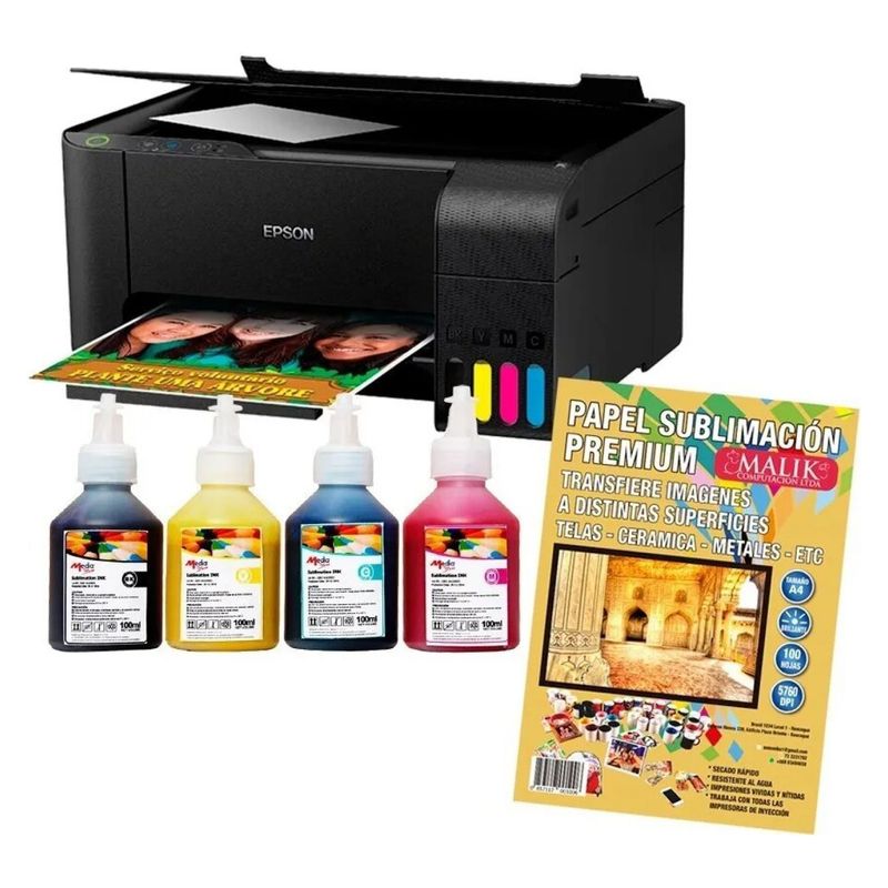 EPSON - Impresora Epson L3210  Tintas y Papel Sublimación