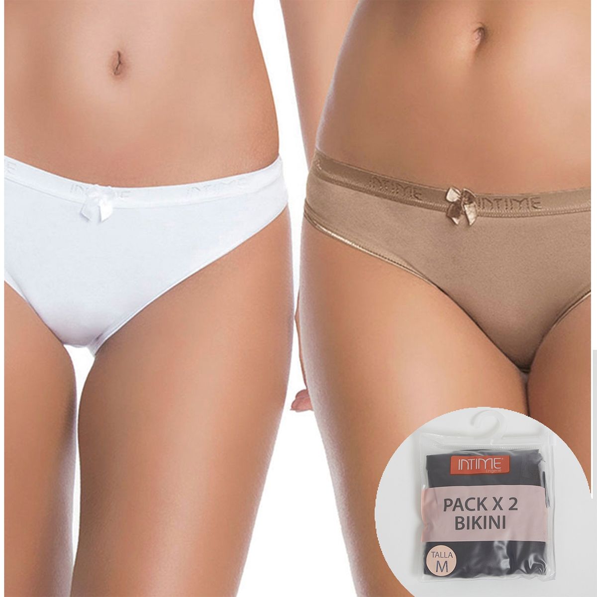 INTIME - Calzón Pack Bikini Mujer Intime