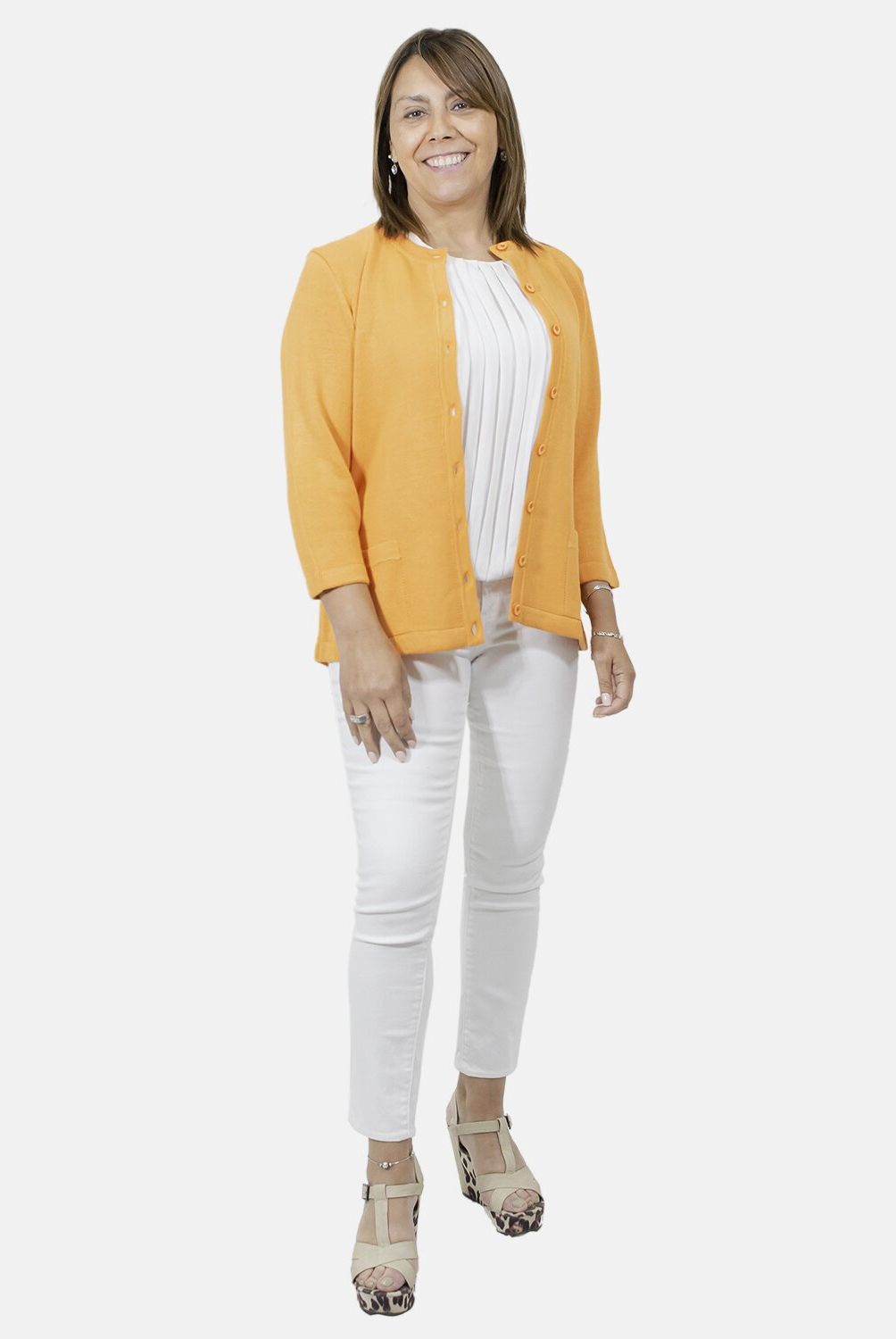 YORDALL - Chaleco Fant Punto Jersey Calabaza