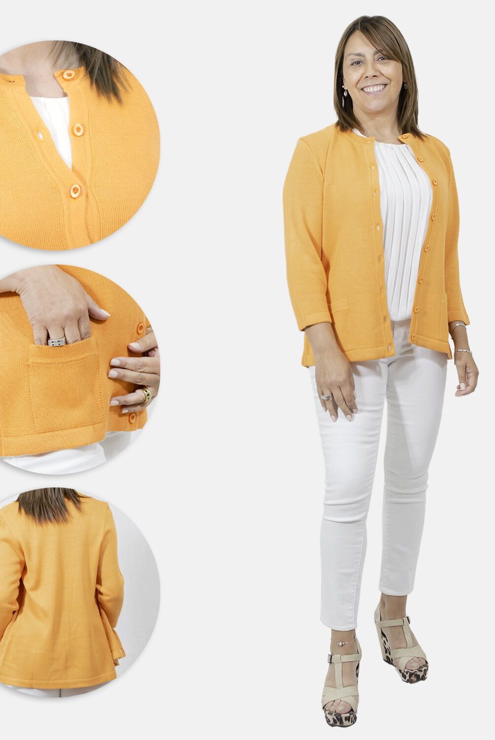 YORDALL - Chaleco Fant Punto Jersey Calabaza