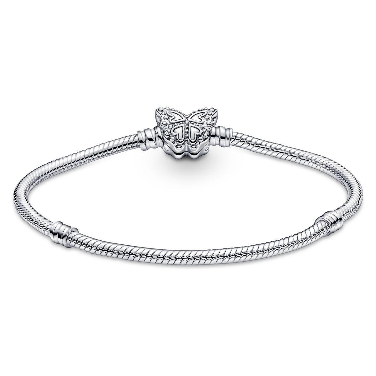 PANDORA - Brazalete Pandora Moments Cadena De Serpiente Cierre Mariposa Mujer Pandora
